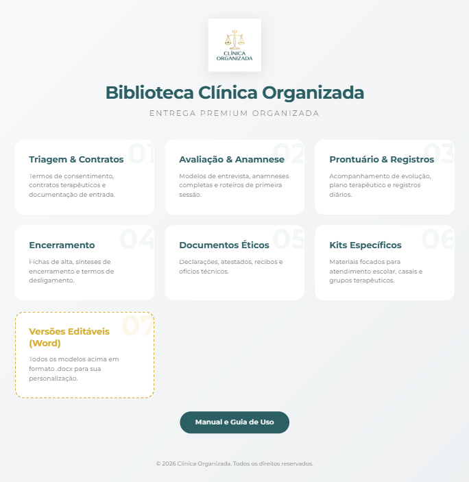 Dashboard Clínica Organizada